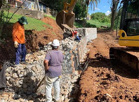 Obra - Contenção em Atibaia -Sao Paulo